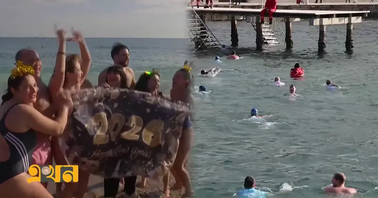 নদীর তীরে পর্যটক-স্থানীয়রা